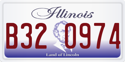 IL license plate B320974