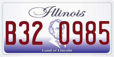 IL license plate B320985