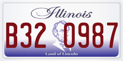 IL license plate B320987