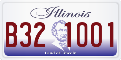 IL license plate B321001