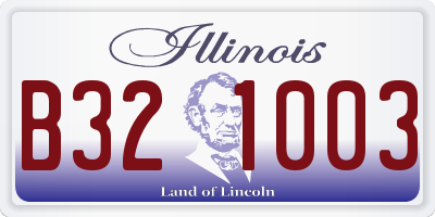 IL license plate B321003