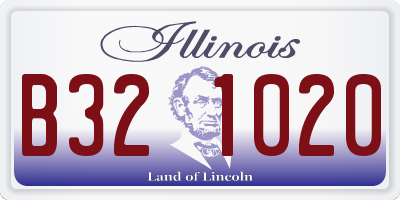 IL license plate B321020