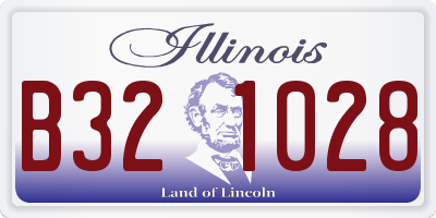 IL license plate B321028