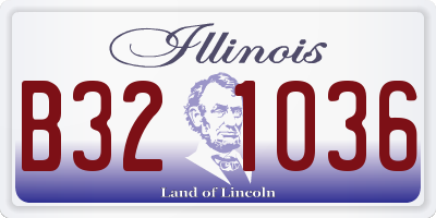 IL license plate B321036