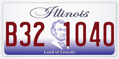 IL license plate B321040