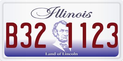 IL license plate B321123