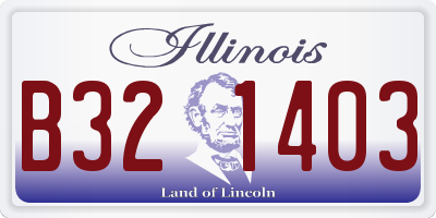 IL license plate B321403