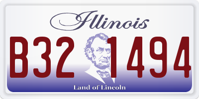 IL license plate B321494