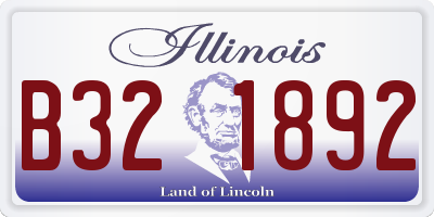 IL license plate B321892