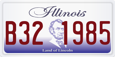 IL license plate B321985