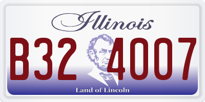 IL license plate B324007