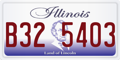 IL license plate B325403