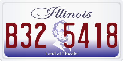IL license plate B325418
