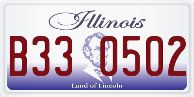 IL license plate B330502
