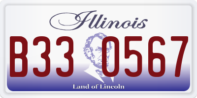 IL license plate B330567