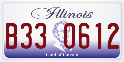 IL license plate B330612