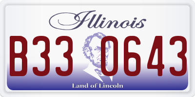 IL license plate B330643