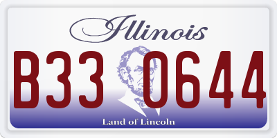 IL license plate B330644