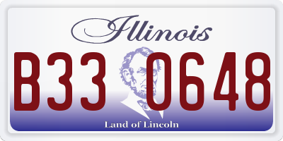 IL license plate B330648