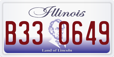 IL license plate B330649