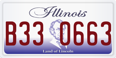 IL license plate B330663