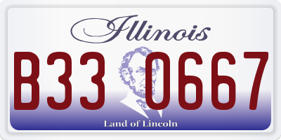 IL license plate B330667