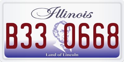 IL license plate B330668