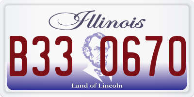 IL license plate B330670