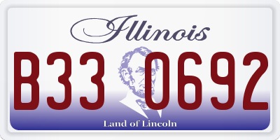 IL license plate B330692