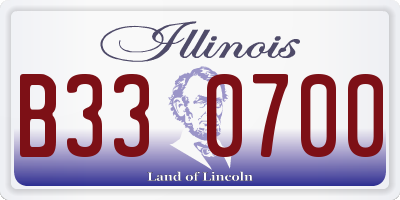 IL license plate B330700