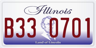 IL license plate B330701