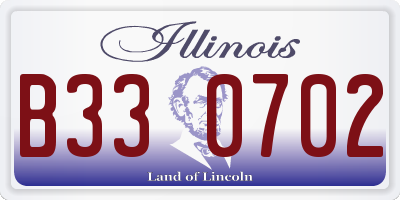 IL license plate B330702