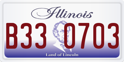 IL license plate B330703