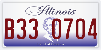 IL license plate B330704