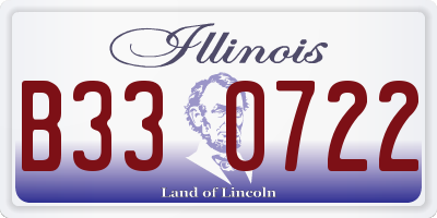 IL license plate B330722