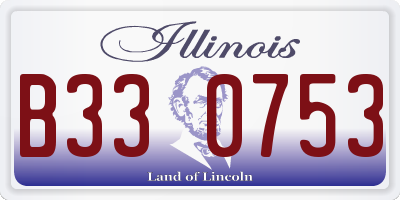 IL license plate B330753