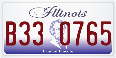 IL license plate B330765