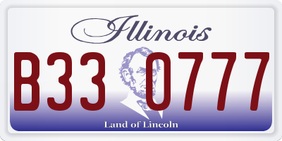 IL license plate B330777