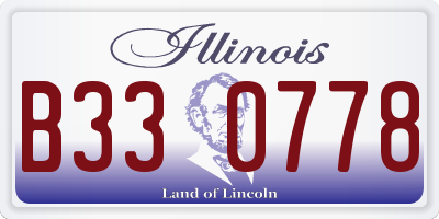 IL license plate B330778