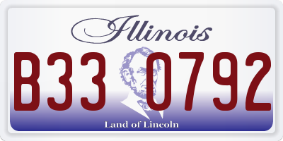 IL license plate B330792
