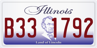 IL license plate B331792