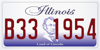 IL license plate B331954