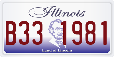 IL license plate B331981
