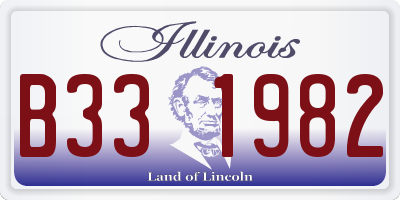 IL license plate B331982