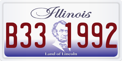 IL license plate B331992