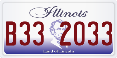 IL license plate B332033