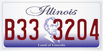 IL license plate B333204