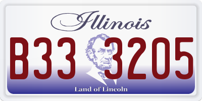 IL license plate B333205