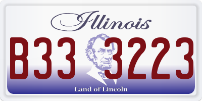 IL license plate B333223