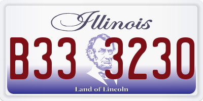 IL license plate B333230